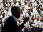Members of the U.S. Marine Corps listen to President Obama during his visit to Camp Pendleton, Calif., in August. Members of the U.S. Marine Corps listen to President Obama during his visit to Camp Pendleton, Calif., in August.