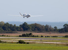 A Global Hawk unmanned aircraft comes in for a landing at the Wallops Flight Facility in Wallops Island, Va., on Sept. 7, 2012, after studying Hurricane Leslie. The remotely controlled planes can stay in the air for as long as 28 hours and fly over hurricanes at altitudes of more than 60,000 feet. A Global Hawk unmanned aircraft comes in for a landing at the Wallops Flight Facility in Wallops Island, Va., on Sept. 7, 2012, after studying Hurricane Leslie. The remotely controlled planes can stay in the air for as long as 28 hours and fly over hurricanes at altitudes of more than 60,000 feet.