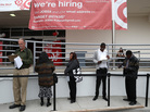 At a Target store in San Francisco last month, job seekers waited in line. At a Target store in San Francisco last month, job seekers waited in line.