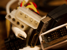 Molex makes the four-prong connector you see at left. Molex makes the four-prong connector you see at left.