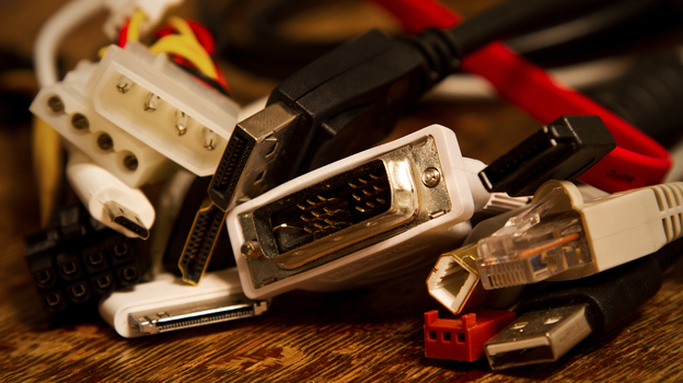 Molex makes the four-prong connector you see at left. (Flickr)