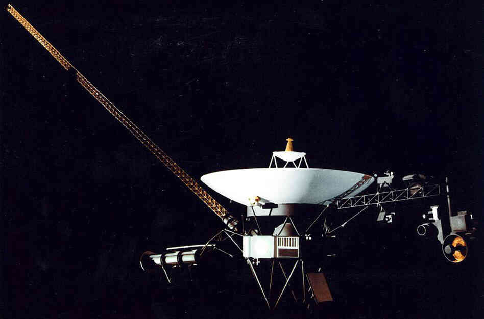 This artist's illustration shows the Voyager 1 space probe. The spacecraft was launched on Sept. 5, 1977, and as of August 2012, it is outside the bubble of hot gas, known as the "heliopause," that radiates from the sun. This artist's illustration shows the Voyager 1 space probe. The spacecraft was launched on Sept. 5, 1977, and as of August 2012, it is outside the bubble of hot gas, known as the "heliopause," that radiates from the sun.