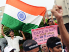 Outside the courthouse in New Delhi on Friday, demonstrators gathered to call for — and then celebrate — the death sentences handed down for four men convicted in the December gang rape and murder of a young woman. Outside the courthouse in New Delhi on Friday, demonstrators gathered to call for — and then celebrate — the death sentences handed down for four men convicted in the December gang rape and murder of a young woman.