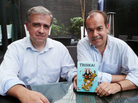 Carlos Mesquita (left) and Filipe Preto invented Vem aí a Troika (Here Comes the Troika), a satirical card game that pokes fun at Portugal's economic crisis and its creditors. Carlos Mesquita (left) and Filipe Preto invented Vem aí a Troika (Here Comes the Troika), a satirical card game that pokes fun at Portugal's economic crisis and its creditors.