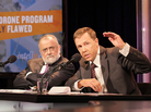John Kael Weston (right) and Ahmed Rashid argue in favor of the motion, "The U.S. Drone Program Is Fatally Flawed." John Kael Weston (right) and Ahmed Rashid argue in favor of the motion, "The U.S. Drone Program Is Fatally Flawed."