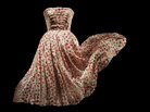 Rose Pompon silk dress by Dior. Spring-Summer 1952. Rose Pompon silk dress by Dior. Spring-Summer 1952.