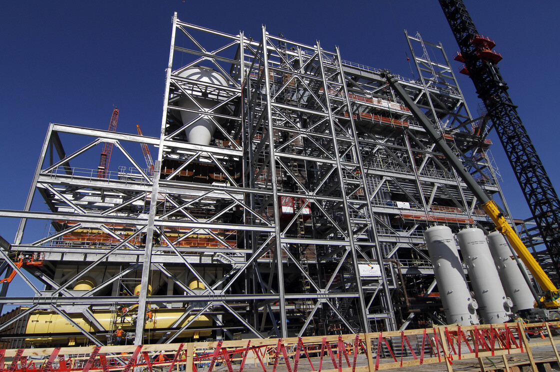 The gasifier facility, still under construction last year at the energy plant. Under the EPA's proposed rules, new plants that run on coal would have to find ways to emit less than half the carbon dioxide current coal plants emit.