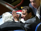 Captain Francesco Schettino talks to his lawyer during a pause his trial, in Grosseto, Italy, on Monday. Captain Francesco Schettino talks to his lawyer during a pause his trial, in Grosseto, Italy, on Monday.