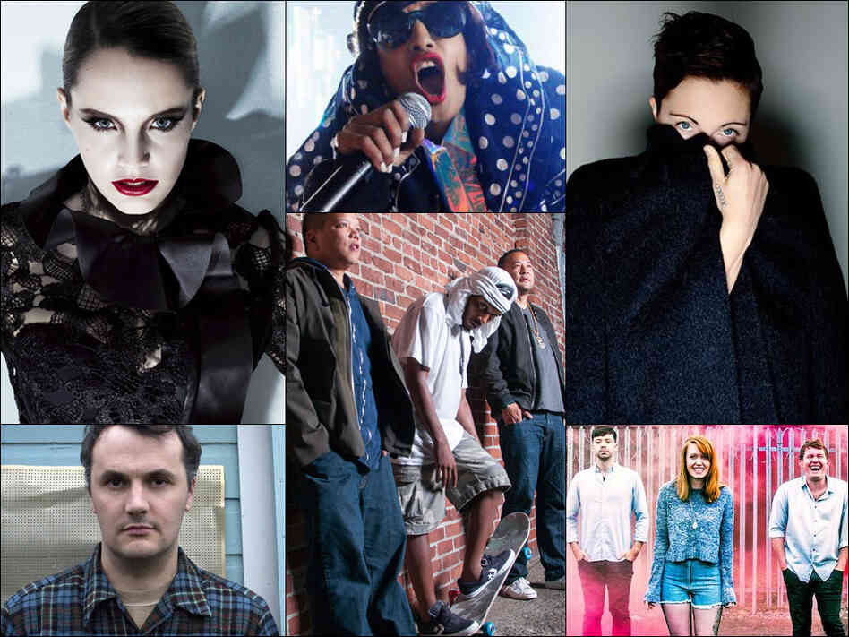 Clockwise from upper left: Anna Calvi, M.I.A., Poliça, members of Los Campesinos!, Deltron 3030 and Phil Elverum of Mount Eerie Clockwise from upper left: Anna Calvi, M.I.A., Poliça, members of Los Campesinos!, Deltron 3030 and Phil Elverum of Mount Eerie