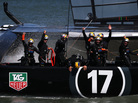 Oracle Team USA skippered by James Spithill celebrates after defending the cup as they beat Emirates Team New Zealand in the final race on Wednesday. Oracle Team USA skippered by James Spithill celebrates after defending the cup as they beat Emirates Team New Zealand in the final race on Wednesday.