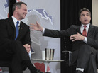 In friendlier times, Maryland Gov. Martin O'Malley, left, and Texas Gov. Rick Perry participate in a 2011 panel discussion in Washington, D.C. At the time, O'Malley was chairman of the Democratic Governors Association; Perry was chairman of the Republican Governors Association. Now they're in a spat over Perry's efforts to lure Maryland businesses to Texas. In friendlier times, Maryland Gov. Martin O'Malley, left, and Texas Gov. Rick Perry participate in a 2011 panel discussion in Washington, D.C. At the time, O'Malley was chairman of the Democratic Governors Association; Perry was chairman of the Republican Governors Association. Now they're in a spat over Perry's efforts to lure Maryland businesses to Texas.