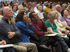 The audience concentrates on a presentation by Kansas Insurance Commissioner Sandy Praeger's office about the federal health care overhaul at the University of Kansas satellite campus in Overland Park, Kan., earlier this month. The audience concentrates on a presentation by Kansas Insurance Commissioner Sandy Praeger's office about the federal health care overhaul at the University of Kansas satellite campus in Overland Park, Kan., earlier this month.