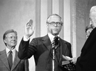 With President Jimmy Carter watching, Benjamin Civiletti is sworn in by Chief Justice Warren Burger as U.S. attorney general on Aug. 16, 1979. The following year, Civiletti issued a legal opinion saying that federal work cannot go on until Congress agrees to pay for it. With President Jimmy Carter watching, Benjamin Civiletti is sworn in by Chief Justice Warren Burger as U.S. attorney general on Aug. 16, 1979. The following year, Civiletti issued a legal opinion saying that federal work cannot go on until Congress agrees to pay for it.