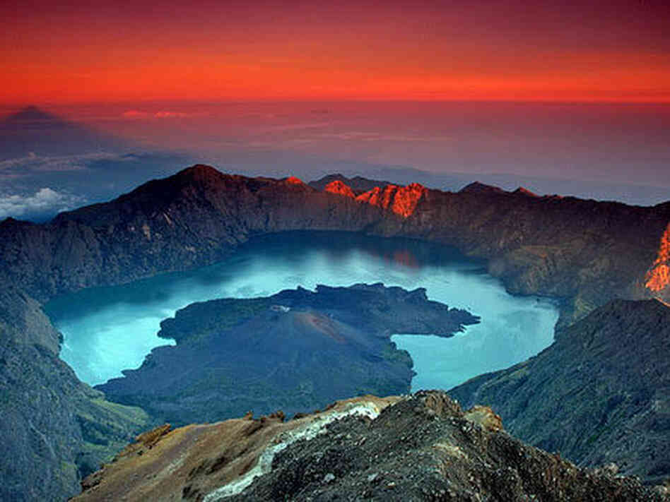 The Samalas volcanic crater at Rinjani National Park on Lombok Island, Indonesia. The Samalas volcanic crater at Rinjani National Park on Lombok Island, Indonesia.