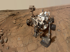 A self-portrait taken by the NASA exploration rover Curiosity in Gale crater on Mars. A self-portrait taken by the NASA exploration rover Curiosity in Gale crater on Mars.