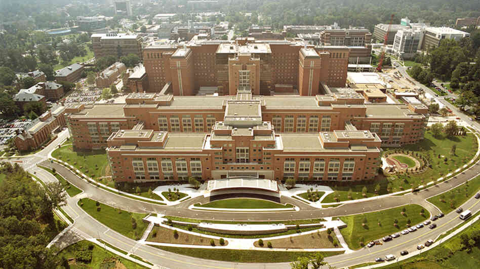 The Clinical Center at the National Institutes of Health in Bethesda, Md. The Clinical Center at the National Institutes of Health in Bethesda, Md.