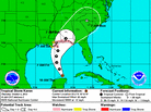The storm track forecast for Karen. The storm track forecast for Karen.