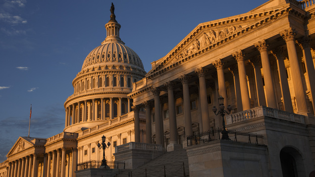 The morning sun illuminates the U.S. Capitol on Monday. (AP)