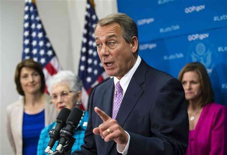 House Speaker John Boehner, R-Ohio, at a Friday news conference. House Speaker John Boehner, R-Ohio, at a Friday news conference.