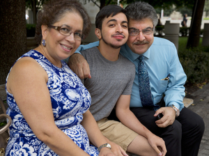 Younes with his mother, Lina, and father, Badri. 