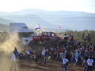 People in a crowd flee as an out-of-control monster truck plows through spectators at a Mexican air show in the city of Chihuahua Saturday. Officials say they are investigating the incident, in which eight people died. People in a crowd flee as an out-of-control monster truck plows through spectators at a Mexican air show in the city of Chihuahua Saturday. Officials say they are investigating the incident, in which eight people died.