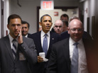 President Obama arrives to speak about the government shutdown at the Federal Emergency Management Agency's National Response Coordination Center on Monday. President Obama arrives to speak about the government shutdown at the Federal Emergency Management Agency's National Response Coordination Center on Monday.