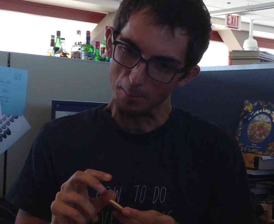 Ian, being completely color blind, thought he was eating a regular Oreo. Ian, being completely color blind, thought he was eating a regular Oreo.