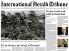 An image showing the final front page of The International Herald Tribune, published Monday Oct. 14. The newspaper will become The International New York Times Tuesday. An image showing the final front page of The International Herald Tribune, published Monday Oct. 14. The newspaper will become The International New York Times Tuesday.