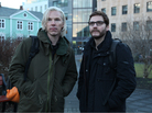 Benedict Cumberbatch (left), sporting the white-blond mop of the real Julian Assange, and Daniel Bruhl, who plays Daniel Domscheit-Berg, take on the story of WikiLeaks in The Fifth Estate. Benedict Cumberbatch (left), sporting the white-blond mop of the real Julian Assange, and Daniel Bruhl, who plays Daniel Domscheit-Berg, take on the story of WikiLeaks in The Fifth Estate.