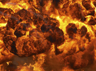 A fiery explosion A fiery explosion