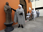 Sister Antonia Brenner touches the statue of San Pablo Encandenado (St. Paul chained) outside the chapel at La Mesa State Penitentiary in Tijuana, Mexico, in 2005. Sister Antonia Brenner touches the statue of San Pablo Encandenado (St. Paul chained) outside the chapel at La Mesa State Penitentiary in Tijuana, Mexico, in 2005.