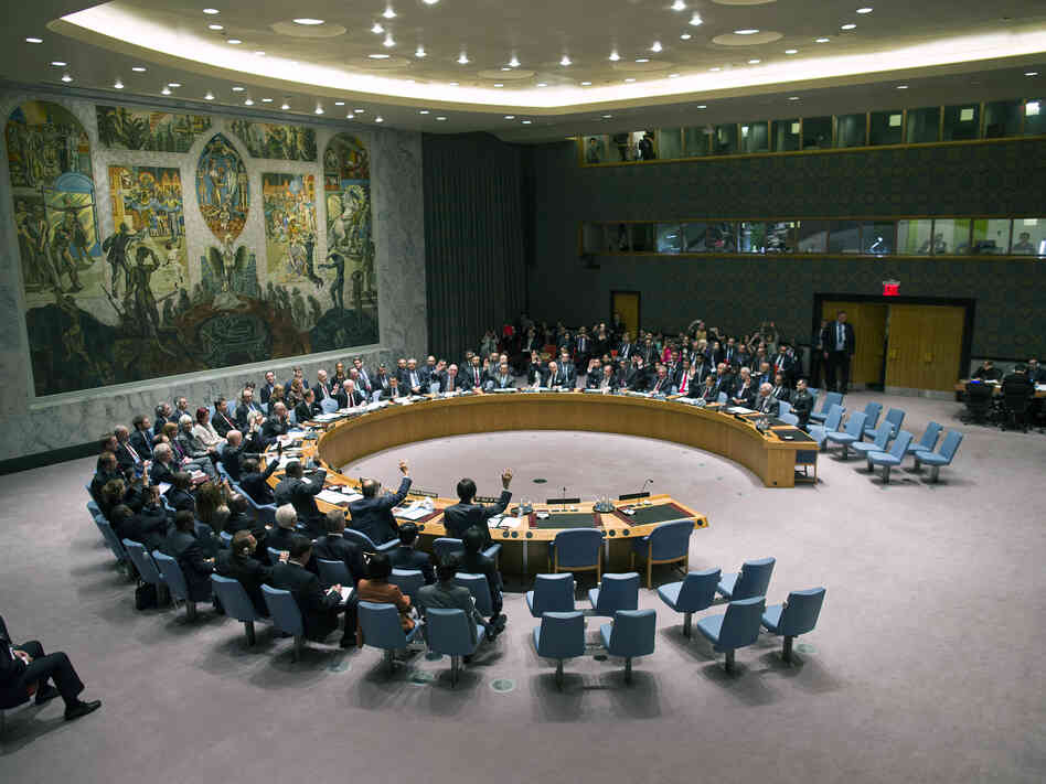 The U.N. Security Council votes on a resolution that will require Syria to give up its chemical weapons, at U.N. Headquarters last month. The U.N. Security Council votes on a resolution that will require Syria to give up its chemical weapons, at U.N. Headquarters last month.