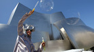 An Angeleno revels at 10 Times The Party, a celebration of Walt Disney Concert Hall's 10th Anniversary, on Oct. 5 in Los Angeles. An Angeleno revels at 10 Times The Party, a celebration of Walt Disney Concert Hall's 10th Anniversary, on Oct. 5 in Los Angeles.