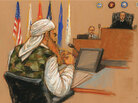 Khalid Sheikh Mohammed wore a camouflage vest to court. He argued that he was a warrior, and his lawyers convinced the judge to agree to let him wear paramilitary clothing to court. Khalid Sheikh Mohammed wore a camouflage vest to court. He argued that he was a warrior, and his lawyers convinced the judge to agree to let him wear paramilitary clothing to court.