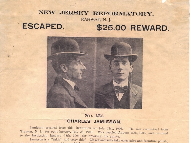 This poster from 1904 describes Charles Jamieson as a petty thief, crap shooter, 'glib talker and general all-around crook and hobo.' An online business helps reunite people like Jamieson's descendants with such pieces of their family history. (Image credit: Joy Shivar)