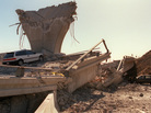 Cars lie smashed by the collapsed Interstate 5 connector a few hours after the Northridge earthquake on Jan. 17, 1994, in California. Cars lie smashed by the collapsed Interstate 5 connector a few hours after the Northridge earthquake on Jan. 17, 1994, in California.