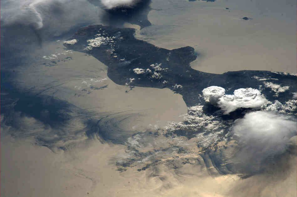 Summer storms and sea currents in Calabria, Italy.
