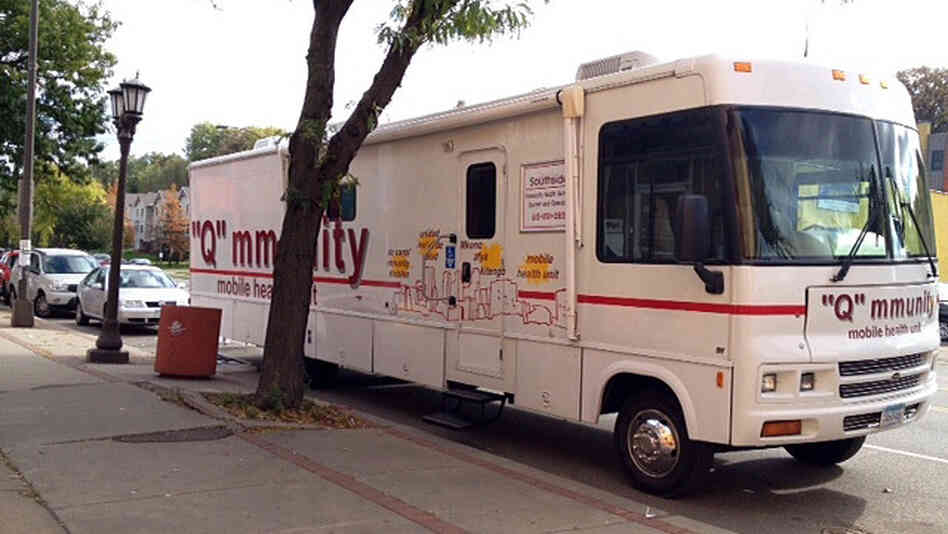 A mobile unit from Southside Community Health Services offers screenings and flu shots and shares information about the state health exchange, MNsure. A mobile unit from Southside Community Health Services offers screenings and flu shots and shares information about the state health exchange, MNsure.