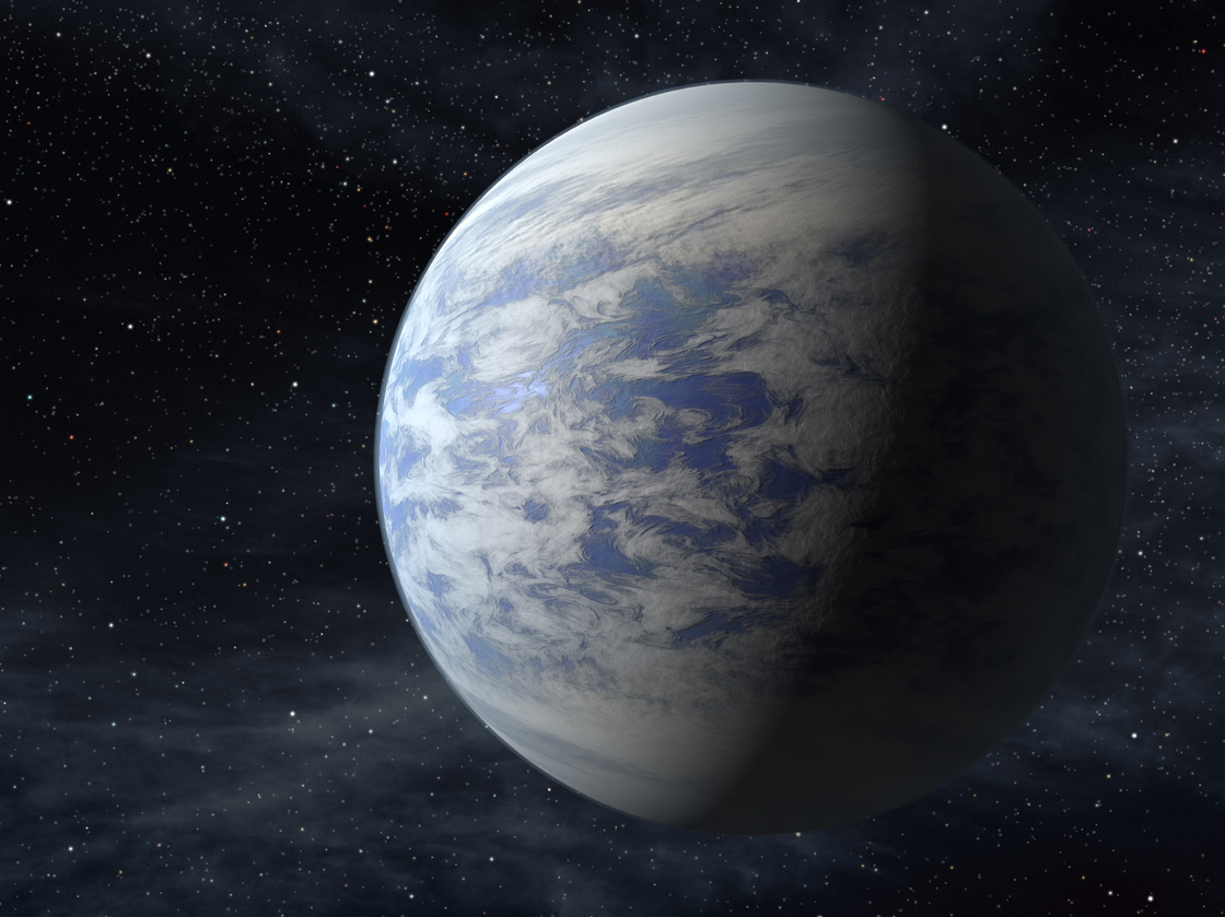 An artist's rendition of Kepler-69c, a super-Earth-size planet in the habitable zone of a star like our sun, located about 2,700 light-years from Earth in the constellation Cygnus.
