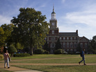 Students walk by Founders Library on Howard University campus in Washington, D.C. Students walk by Founders Library on Howard University campus in Washington, D.C.