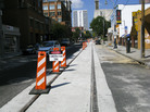Construction of the Atlanta streetcar line has hurt many businesses along the route, but there is hope that economic gains will increase once the line opens next spring. Construction of the Atlanta streetcar line has hurt many businesses along the route, but there is hope that economic gains will increase once the line opens next spring.
