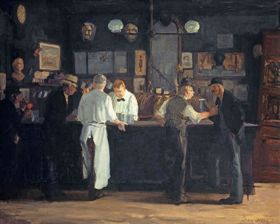 McSorley's Bar by American realist John Sloan is a 1912 slice-of-New-York-life scene of relaxation and libation. McSorley's Bar by American realist John Sloan is a 1912 slice-of-New-York-life scene of relaxation and libation.