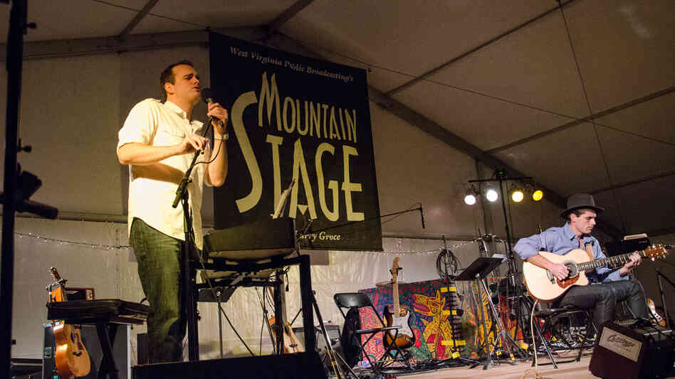 Andrew Walesch (left) performs live on Mountain Stage with guitarist Jonathan Brown. Andrew Walesch (left) performs live on Mountain Stage with guitarist Jonathan Brown.