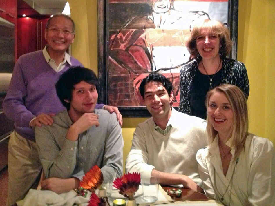 Alex Sugiura, lower left, with his family. His father is first-generation Japanese American, and his mother is Jewish of Eastern European ancestry. Alex Sugiura, lower left, with his family. His father is first-generation Japanese American, and his mother is Jewish of Eastern European ancestry.