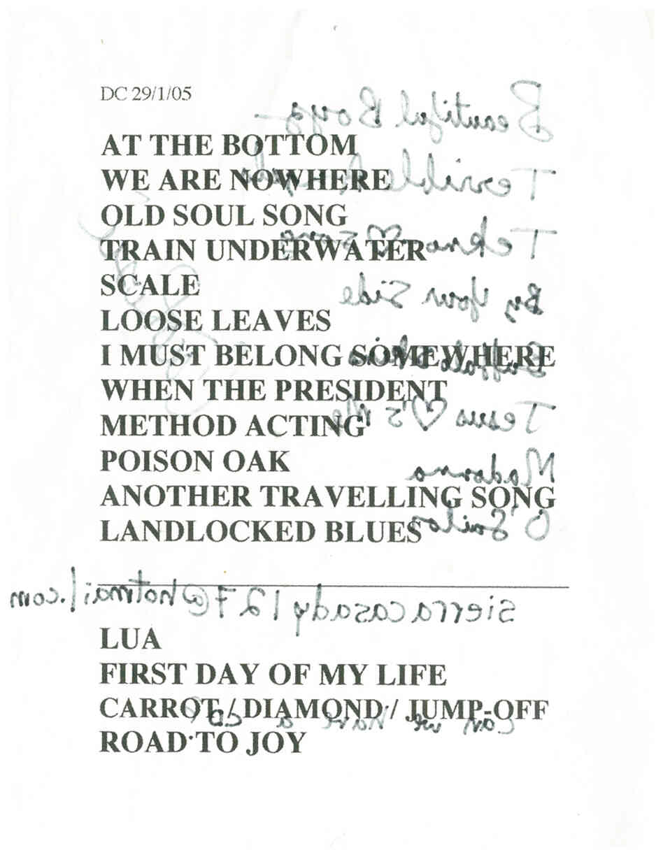 Bright Eyes at 9:30 Club (Washington, D.C.), Jan. 29, 2005. This was the headliner for our first-ever live concert webcast. 
