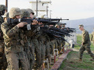 Marine Corps recruits train at the Edson Firing Range at Camp Pendleton Marine Corps Base in 2008. Marine Corps recruits train at the Edson Firing Range at Camp Pendleton Marine Corps Base in 2008.