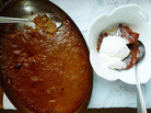 Indian pudding, served warm with vanilla ice cream — a dish well worth celebrating. Indian pudding, served warm with vanilla ice cream — a dish well worth celebrating.