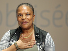 French Justice Minister Christiane Taubira has been the object of several racist taunts since she defended the government's gay marriage bill in parliament this spring. She is shown here at the Socialist Party's "Universite d'ete" in La Rochelle, in August. French Justice Minister Christiane Taubira has been the object of several racist taunts since she defended the government's gay marriage bill in parliament this spring. She is shown here at the Socialist Party's "Universite d'ete" in La Rochelle, in August.