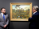 Museum director Alex Rueger (L) and Dutch artist Jeroen Krabbe stand in front of Vincent van Gogh's long-lost Sunset at Montmajour at the Van Gogh Museum in Amsterdam. The 1888 landscape painting from the height of the Dutch master's career had been abandoned for years in a Norwegian attic on the belief that it was a forgery. Museum director Alex Rueger (L) and Dutch artist Jeroen Krabbe stand in front of Vincent van Gogh's long-lost Sunset at Montmajour at the Van Gogh Museum in Amsterdam. The 1888 landscape painting from the height of the Dutch master's career had been abandoned for years in a Norwegian attic on the belief that it was a forgery.