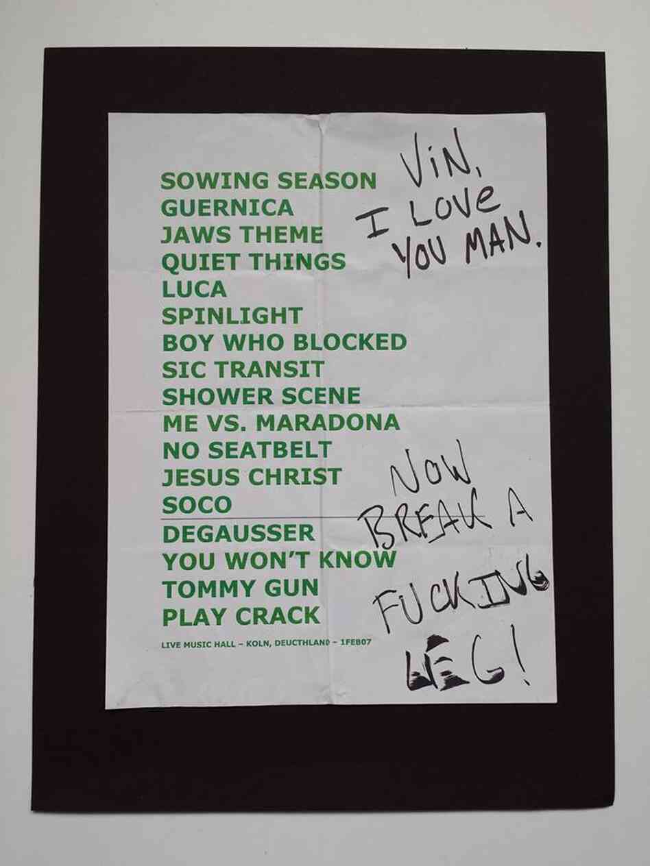 Brand New at the Live Music Hall (Köln, Germany), Feb. 1, 2007.Check out this massive setlist collection on reader Olf Spleen's Facebook album.